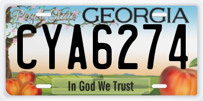 GA license plate CYA6274