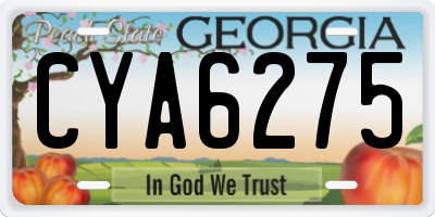 GA license plate CYA6275