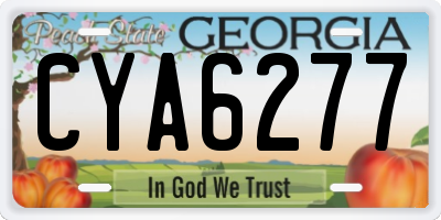 GA license plate CYA6277