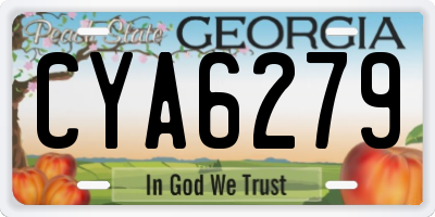 GA license plate CYA6279