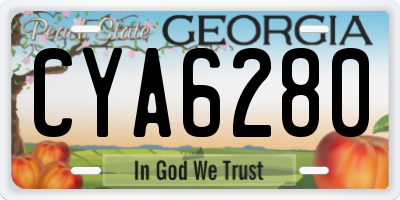 GA license plate CYA6280
