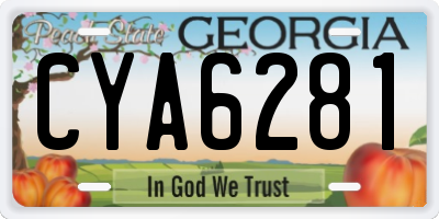 GA license plate CYA6281