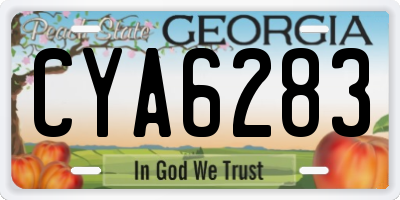 GA license plate CYA6283