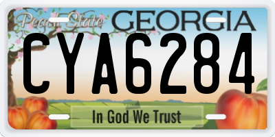 GA license plate CYA6284