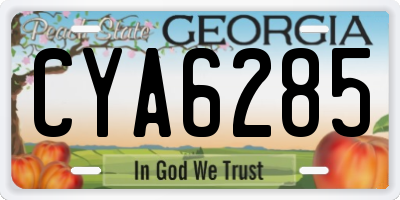 GA license plate CYA6285