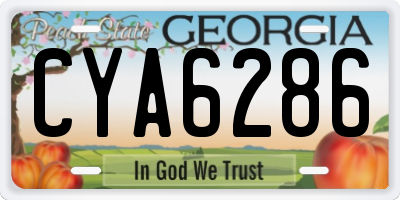 GA license plate CYA6286