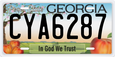 GA license plate CYA6287