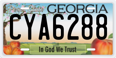 GA license plate CYA6288