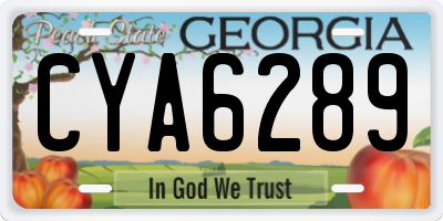 GA license plate CYA6289