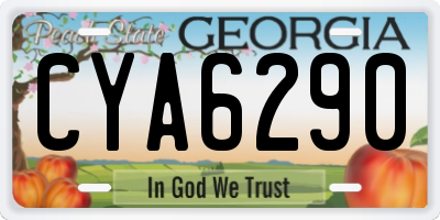 GA license plate CYA6290