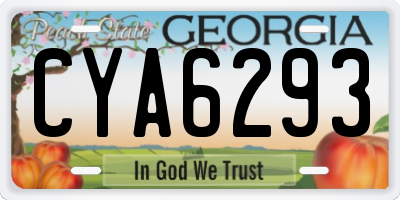 GA license plate CYA6293