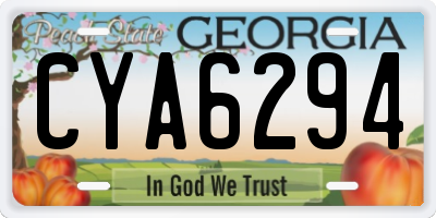 GA license plate CYA6294