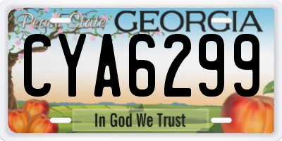 GA license plate CYA6299