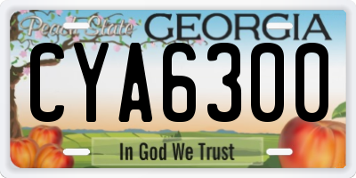 GA license plate CYA6300