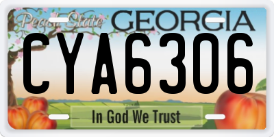 GA license plate CYA6306