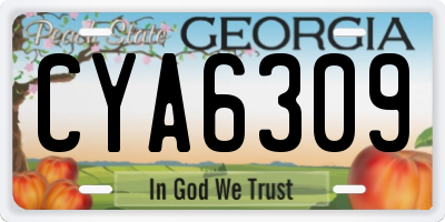 GA license plate CYA6309