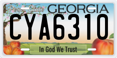 GA license plate CYA6310