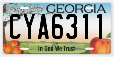 GA license plate CYA6311