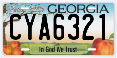 GA license plate CYA6321