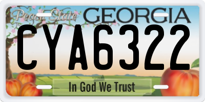 GA license plate CYA6322