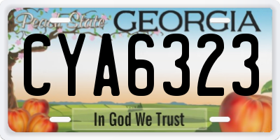 GA license plate CYA6323