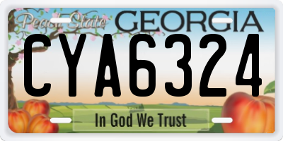 GA license plate CYA6324