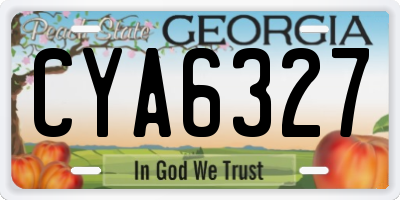 GA license plate CYA6327