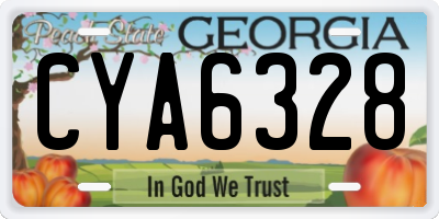 GA license plate CYA6328