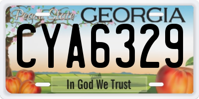 GA license plate CYA6329