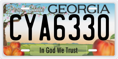 GA license plate CYA6330
