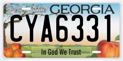 GA license plate CYA6331