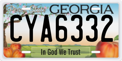 GA license plate CYA6332