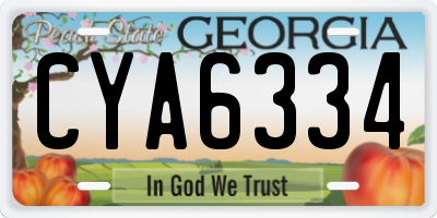GA license plate CYA6334