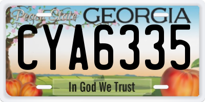 GA license plate CYA6335