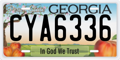 GA license plate CYA6336