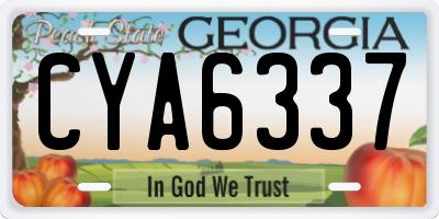GA license plate CYA6337