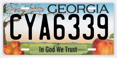 GA license plate CYA6339