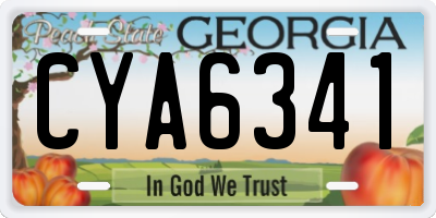 GA license plate CYA6341