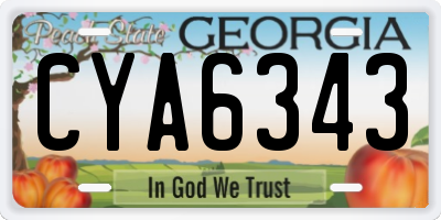 GA license plate CYA6343