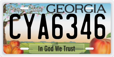 GA license plate CYA6346