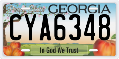 GA license plate CYA6348