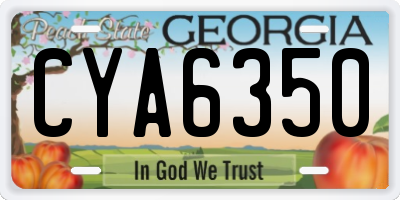 GA license plate CYA6350