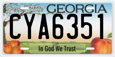 GA license plate CYA6351