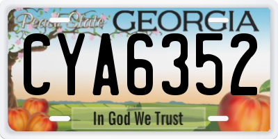 GA license plate CYA6352
