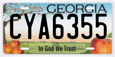 GA license plate CYA6355