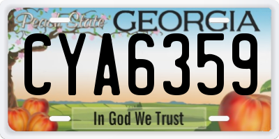 GA license plate CYA6359
