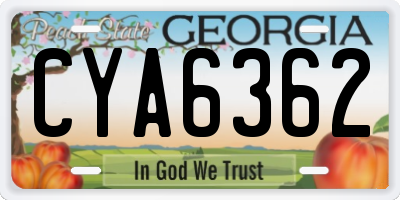 GA license plate CYA6362