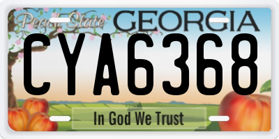 GA license plate CYA6368