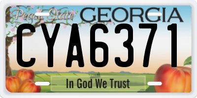 GA license plate CYA6371