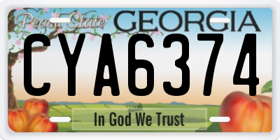 GA license plate CYA6374